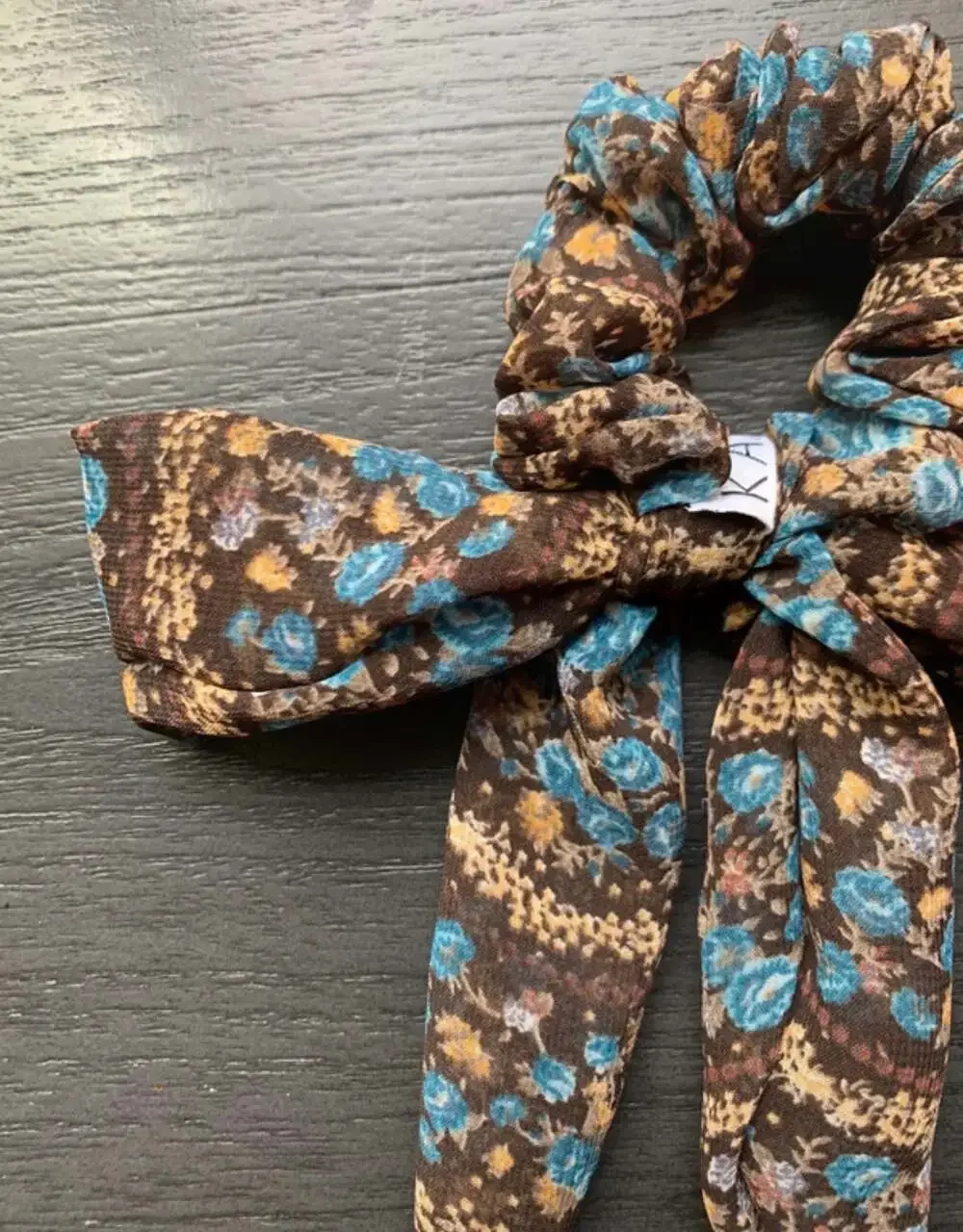 KAXI Floral Print Bow Scrunchie